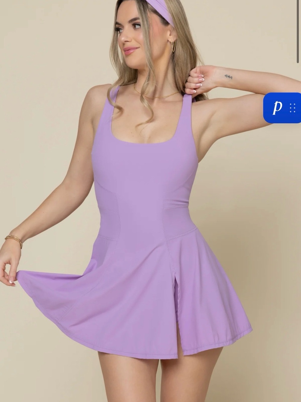 POPFLEX Crimson Tie Breaker Superdress Scoop Neck Tank Dress - Picture 3 of 5